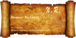 Nemes Roland névjegykártya